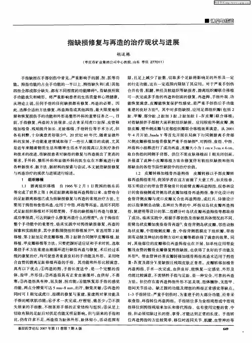 指缺损修复与再造的治疗现状与进展