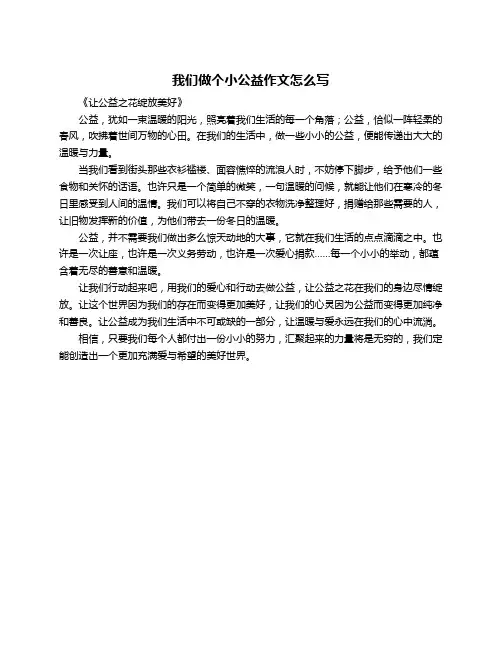 我们做个小公益作文怎么写