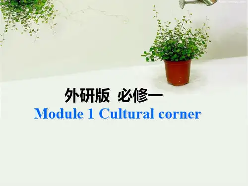 外研版必修一module1words2 and Cultural corner
