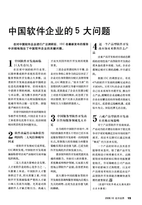 中国软件企业的5大问题