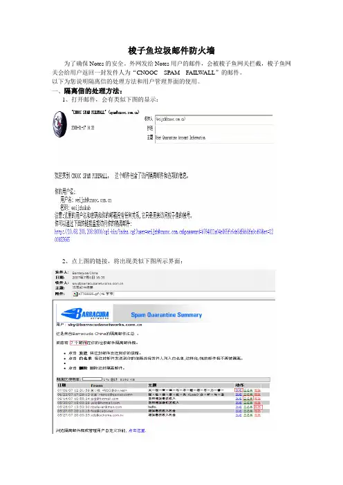 梭子鱼垃圾邮件防火墙说明