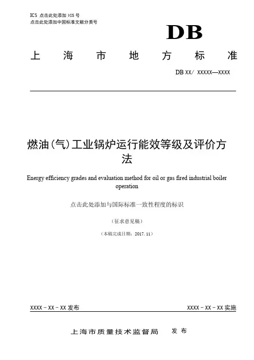 工业锅炉运行能效等级及评价方法-上海交通大学