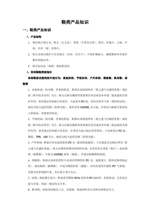 鞋类产品知识
