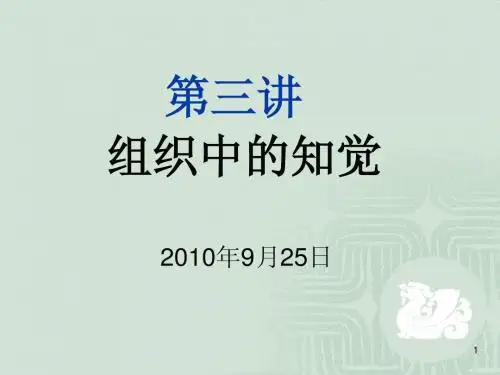 第3讲： 组织中的知觉