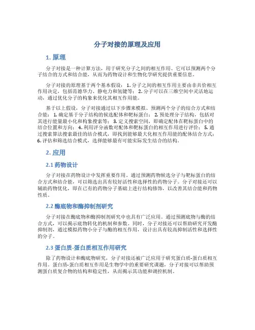分子对接的原理及应用