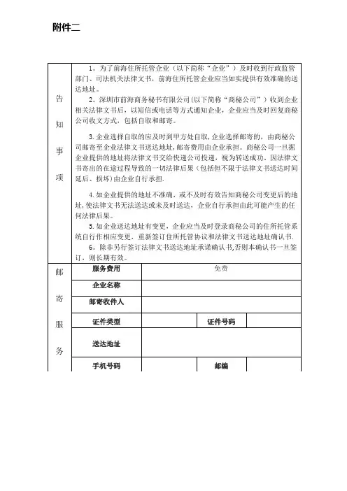 法律文书送达地址承诺及确认书-(1)【范本模板】