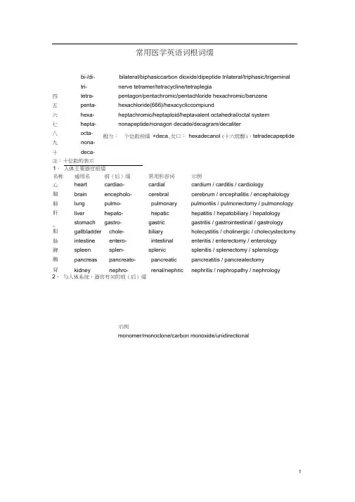 (完整版)常用医学英语词根一(20201019213019)