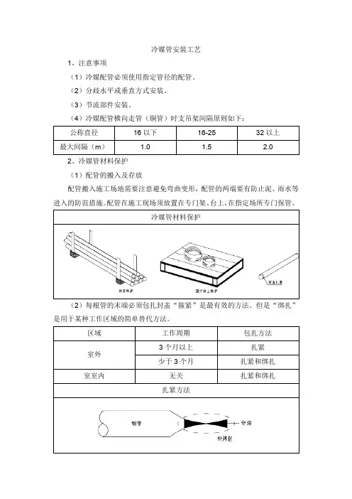 冷媒管安装工艺