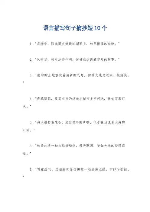 语言描写句子摘抄短10个