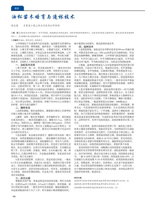 油松苗木培育与造林技术