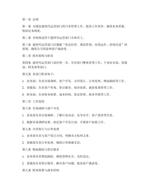 建材代运营日常管理制度