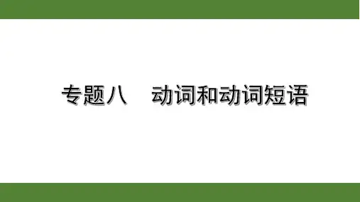 2020年浙江英语中考第二部分语法专题讲解8. 专题八  动词和动词短语