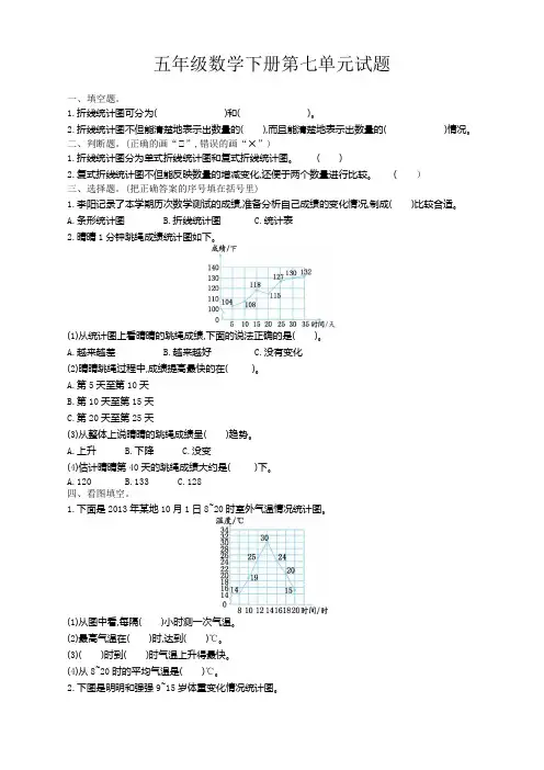 2019-2020人教数学五年级下册第七单元检测题及答案