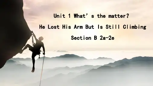 Unit1What'sthemattersectionB(2a-2e)课件人教版初中英语八年级下册