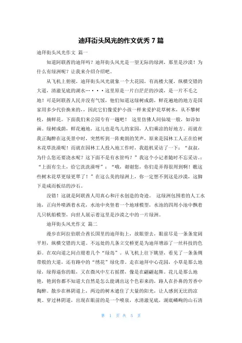 迪拜街头风光的作文优秀7篇