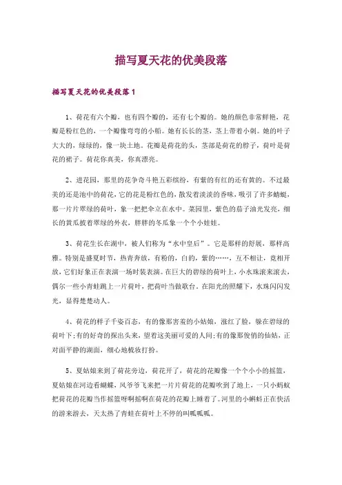描写夏天花的优美段落