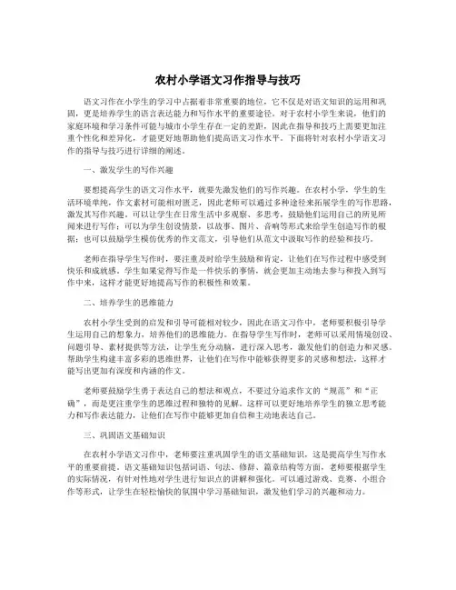 农村小学语文习作指导与技巧
