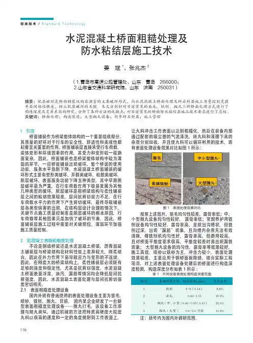 水泥混凝土桥面粗糙处理及防水粘结层施工技术