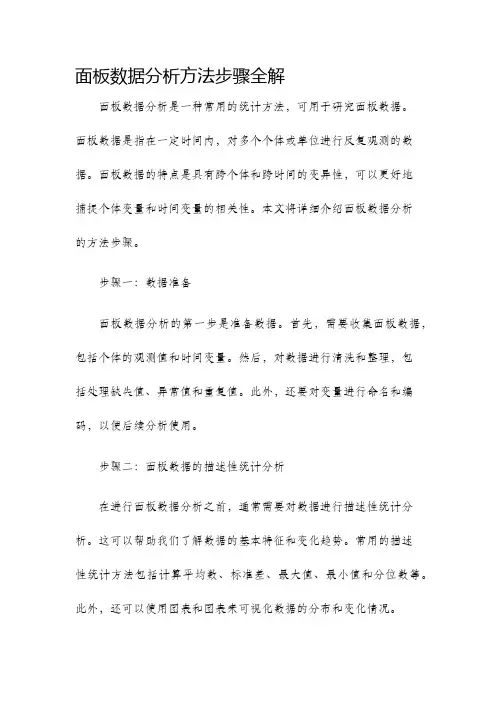 面板数据分析方法步骤全解