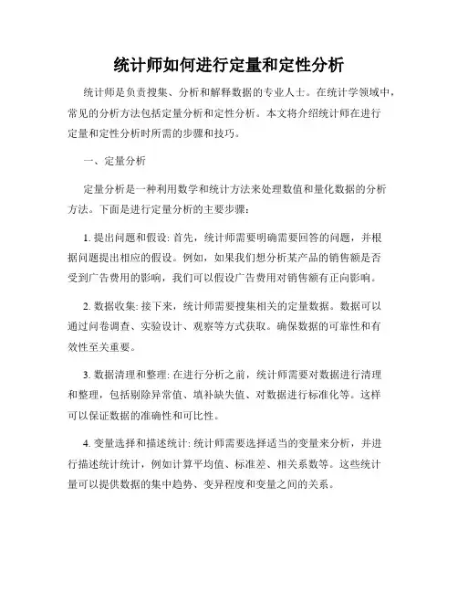 统计师如何进行定量和定性分析