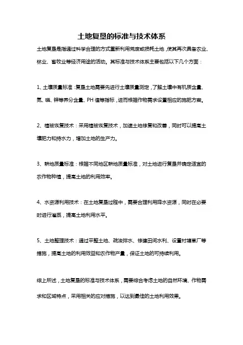 土地复垦的标准与技术体系