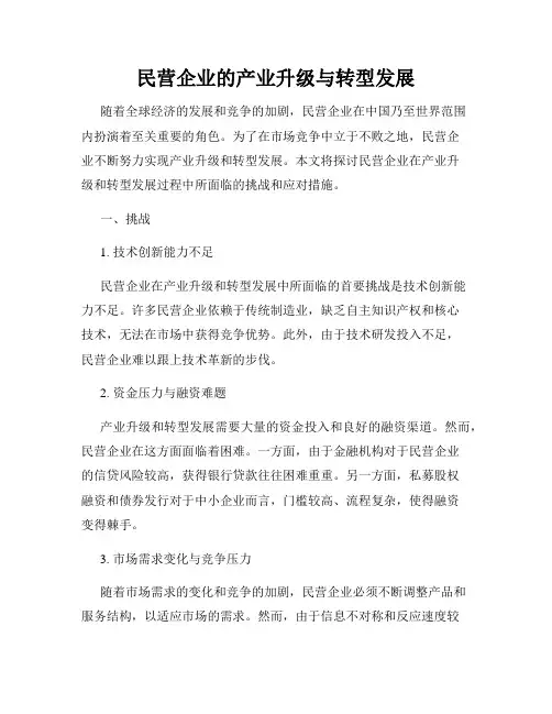 民营企业的产业升级与转型发展