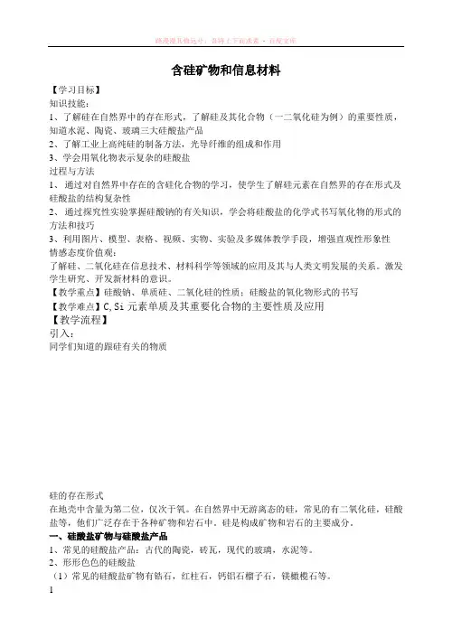 含硅矿物和信息材料 