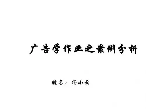 广告学作业之案例解析PPT(14张)