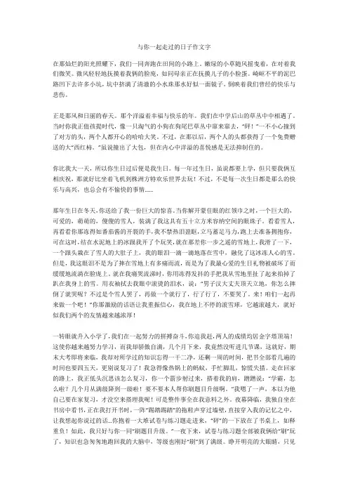 与你一起走过的日子作文800字_8