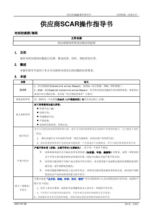 供应商sca操作指导书[模板]
