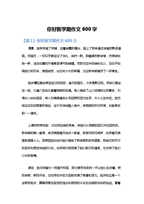 你好新学期作文600字