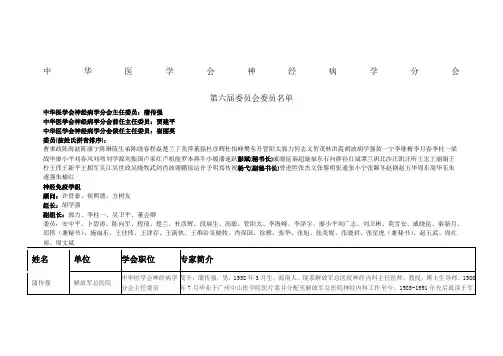中华医学会神经病学分会