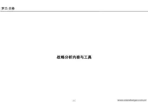 罗兰贝格 - 战略分析内容与工具