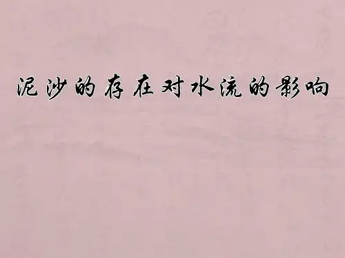 泥沙的存在对水流的影响1