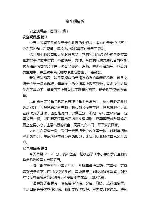 安全观后感