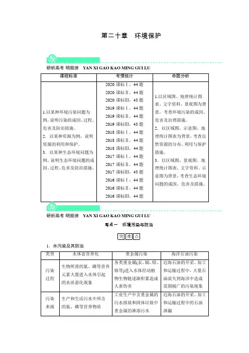 (复习指导)第20章环境保护含解析