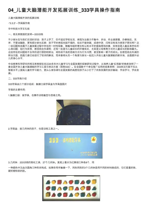 04_儿童大脑潜能开发拓展训练_333学具操作指南