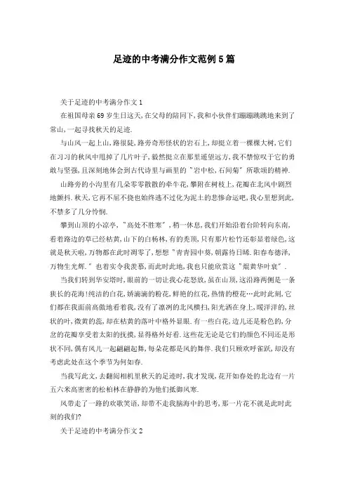 足迹的中考满分作文范例5篇