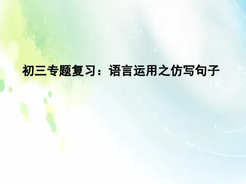 七下语文期中复习 仿写句子专题 教学课件