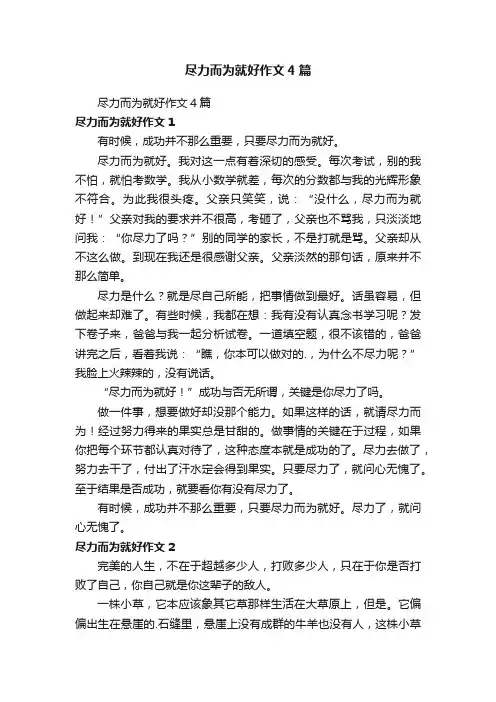 尽力而为就好作文4篇