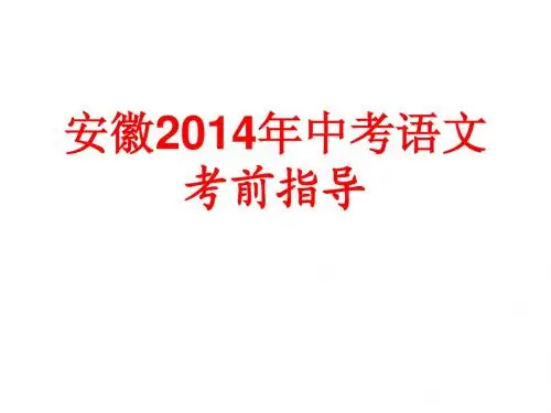 2014安徽语文中考考前指导