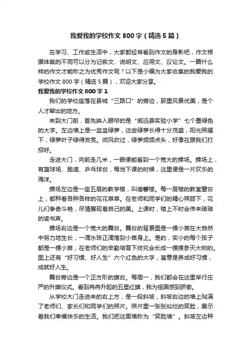 我爱我的学校作文800字（精选5篇）