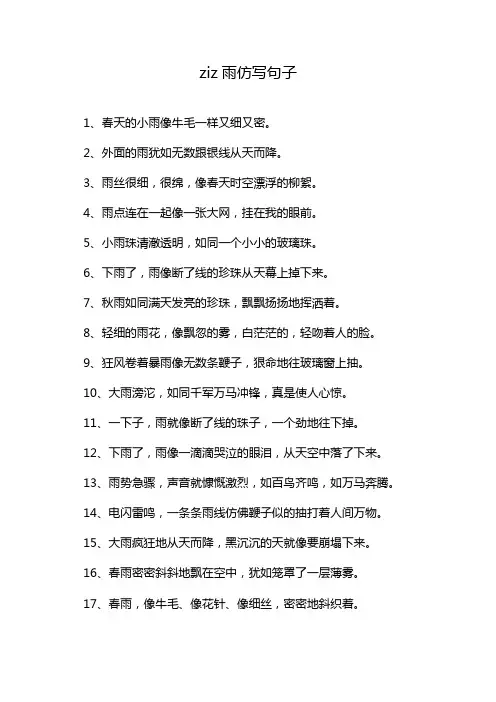 ziz雨仿写句子