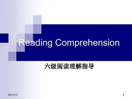 六级阅读理解指导PPT课件