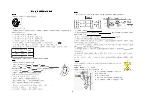 八年级生物第三单元第四章 泌尿系统