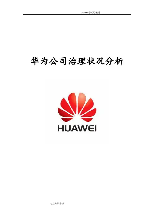 华为公司治理及内部控制