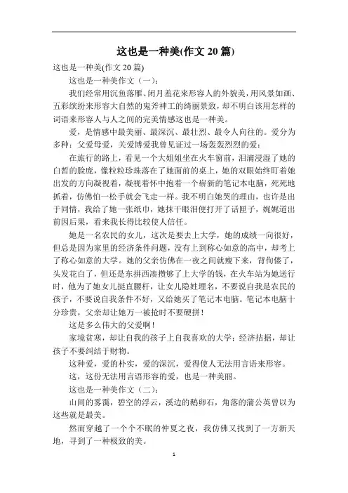 这也是一种美(作文20篇)