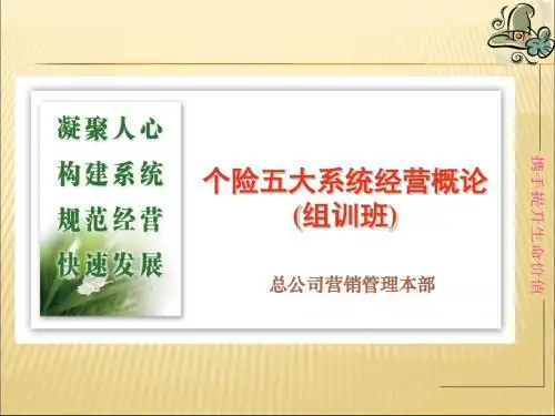 个险五大系统经营概论(组训班)