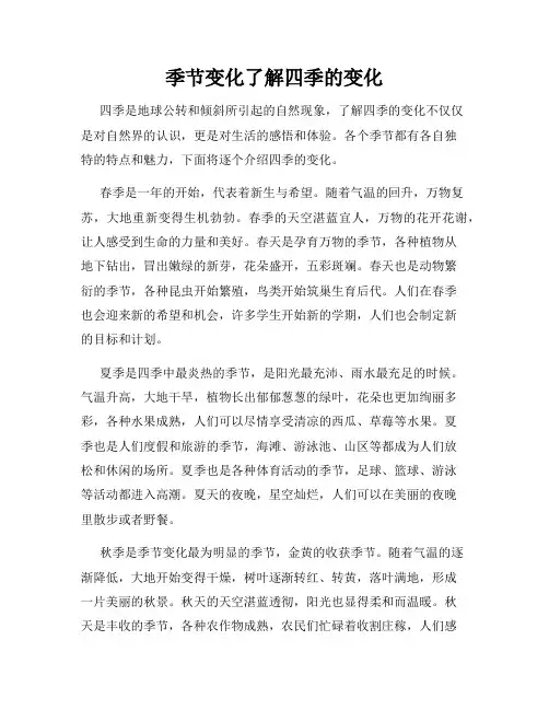 季节变化了解四季的变化