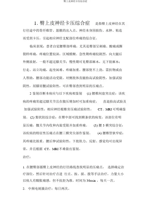 臀上皮神经卡压综合症